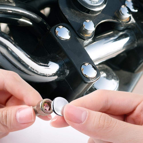 Motorcycle chrome bolt cover - chrome,